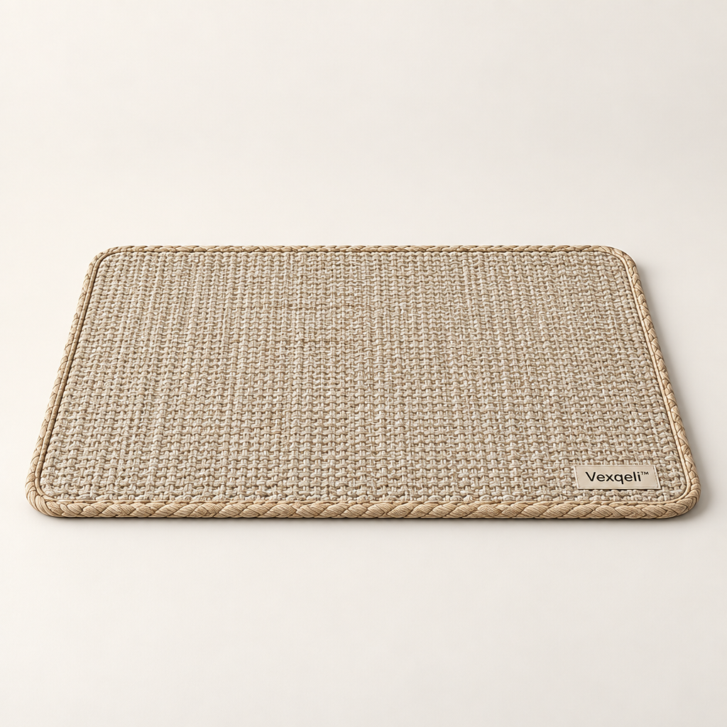 Vexqeli™ Woven Cotton-Linen Bedside Mat product image 01