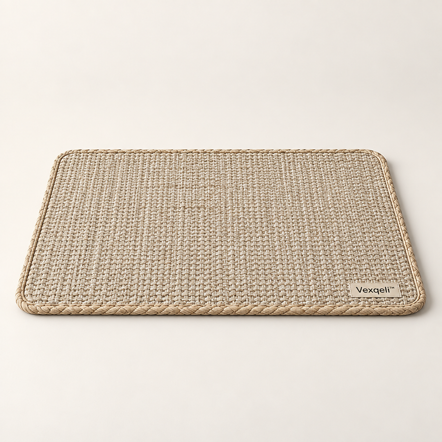 Vexqeli™ Woven Cotton-Linen Bedside Mat product image 01